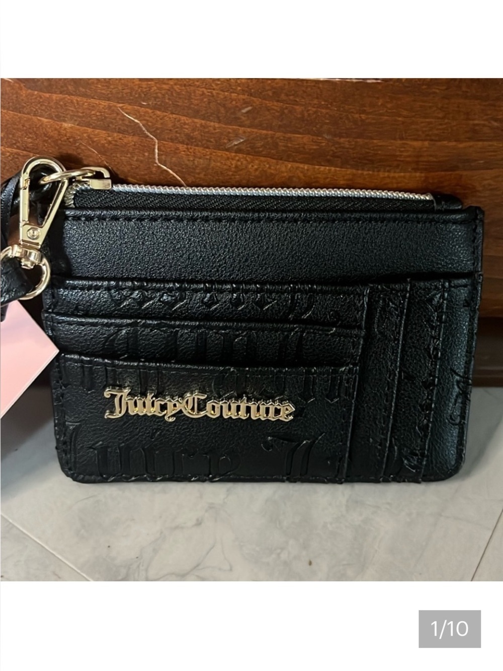 Juicy couture    ID wallet & card holder / key chain    black    Vegan leather